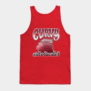 Curvy and educated, stack of red books Tank Top